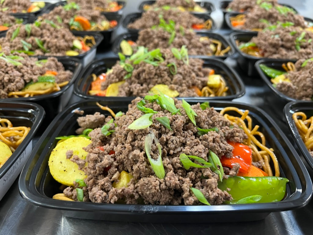 Ground beef & vegetable lo mein