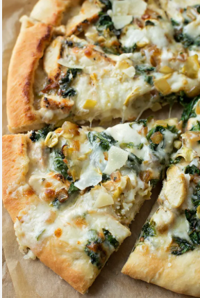 Thin crust white pizza with grilled chicken (NEW)