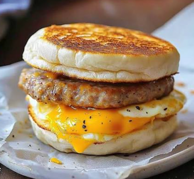 Turkey sausage breakfast sandwich