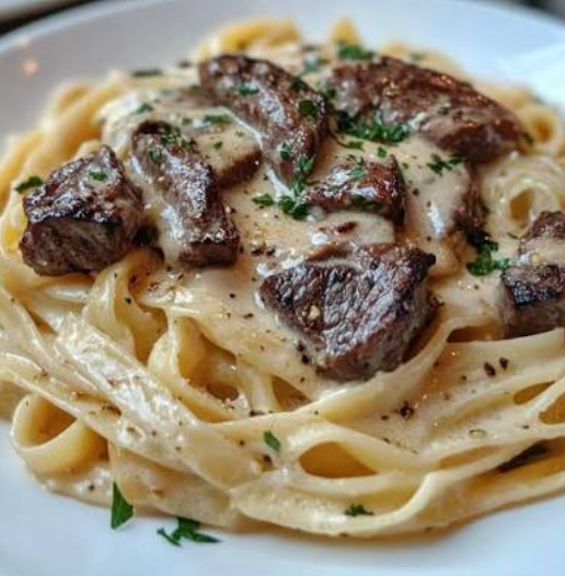 Grilled steak mushrooms over cacio e pepe (NEW)