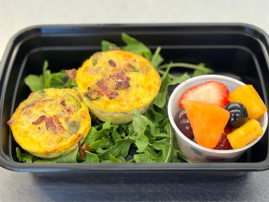 High protein egg bites with side of fresh fruit