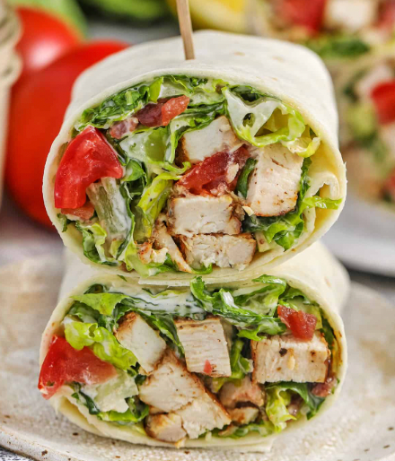 Chicken Caesar salad wrap