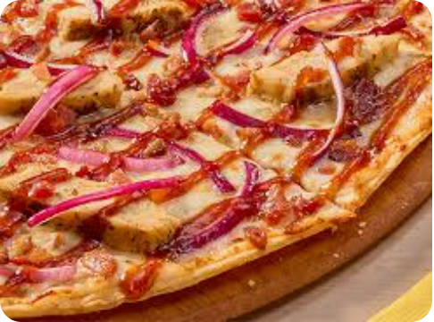 BBQ chicken thin crust pizza