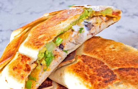 High protein chicken "crunchwrap" supreme