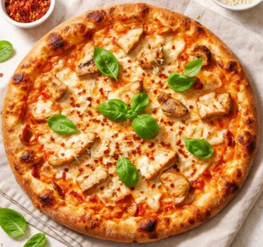 Chicken alla vodka pizza