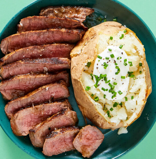 Grilled sirloin with loaded baked potato (NEW)