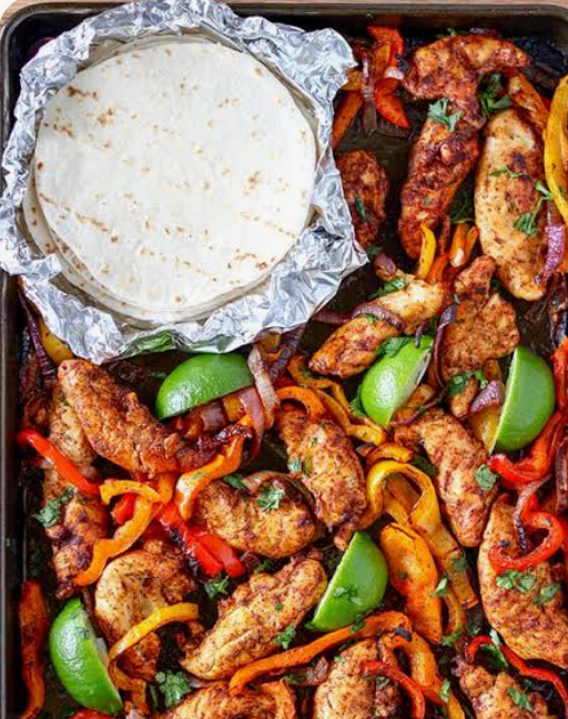 "BIY" chicken fajitas with avocado crema