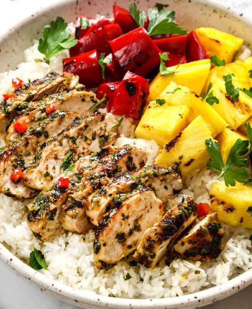 Grilled chicken chimichurri bowl (Gluten-free)