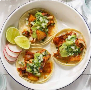 Chicken al pastor tacos