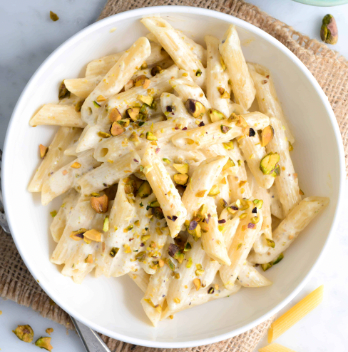 Lemon ricotta pasta with grilled chicken tenders